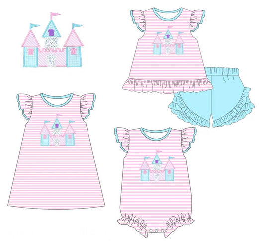 Pink Stripes and Castle Appliqué Collection - ETA mid June