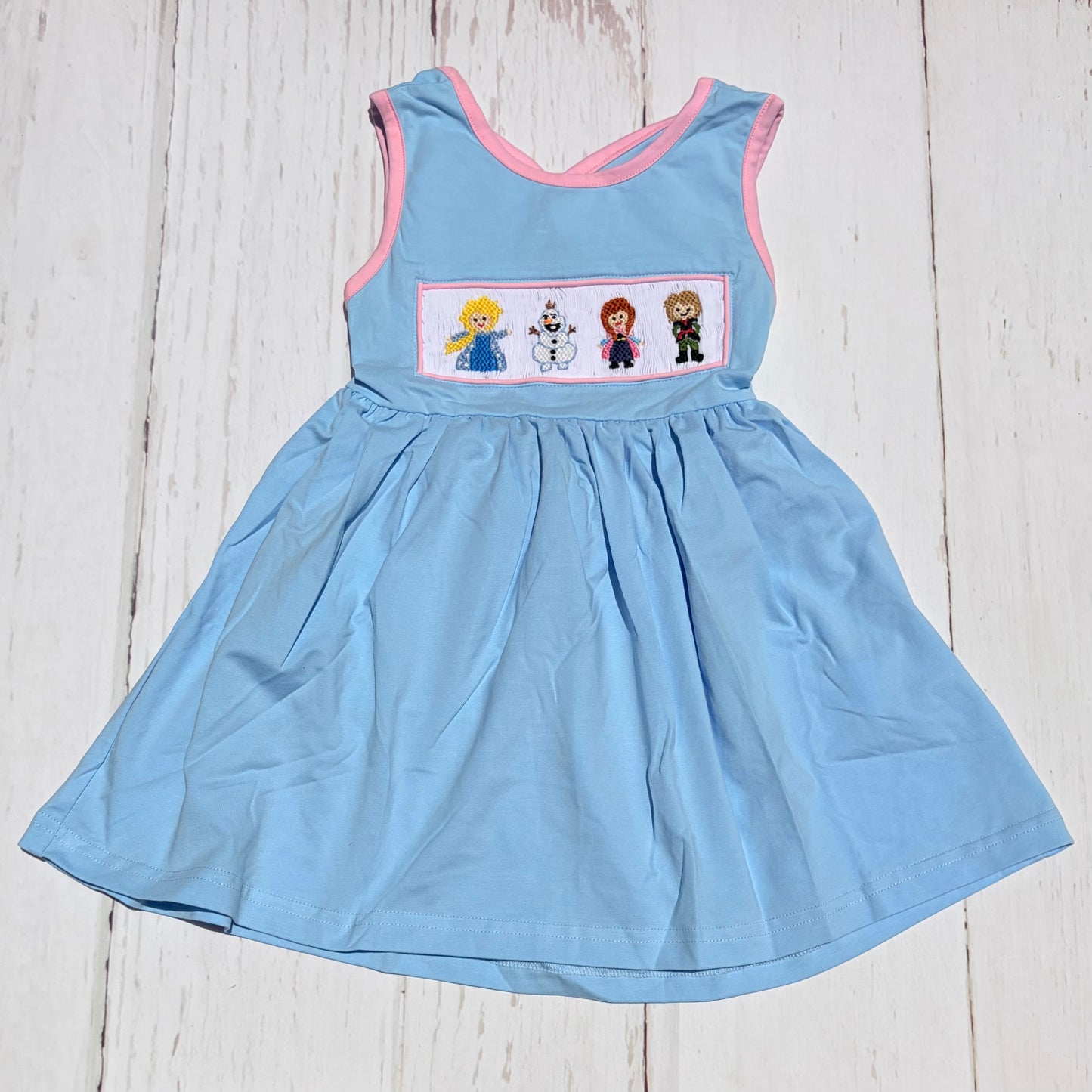 Frozen Smocked Bow Back Dress PO58