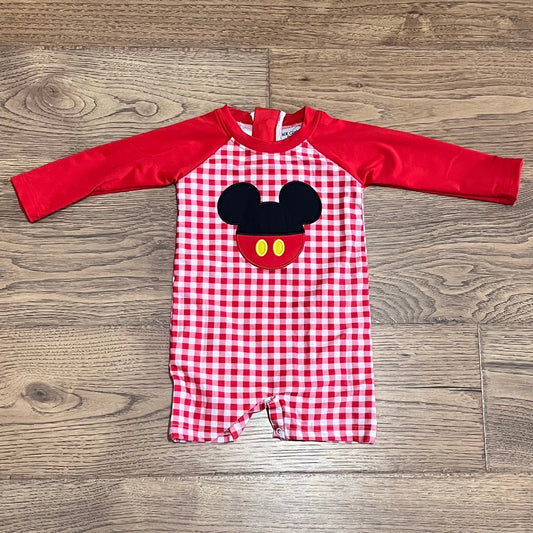 Mouse Appliqué One Piece Rash Guard PO57