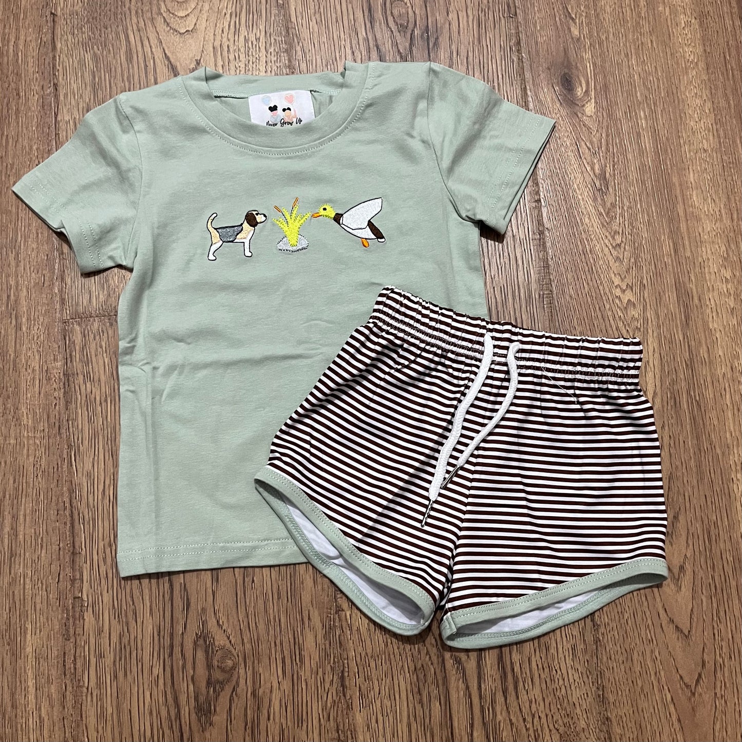 Dog and Duck Appliqué Boy Set