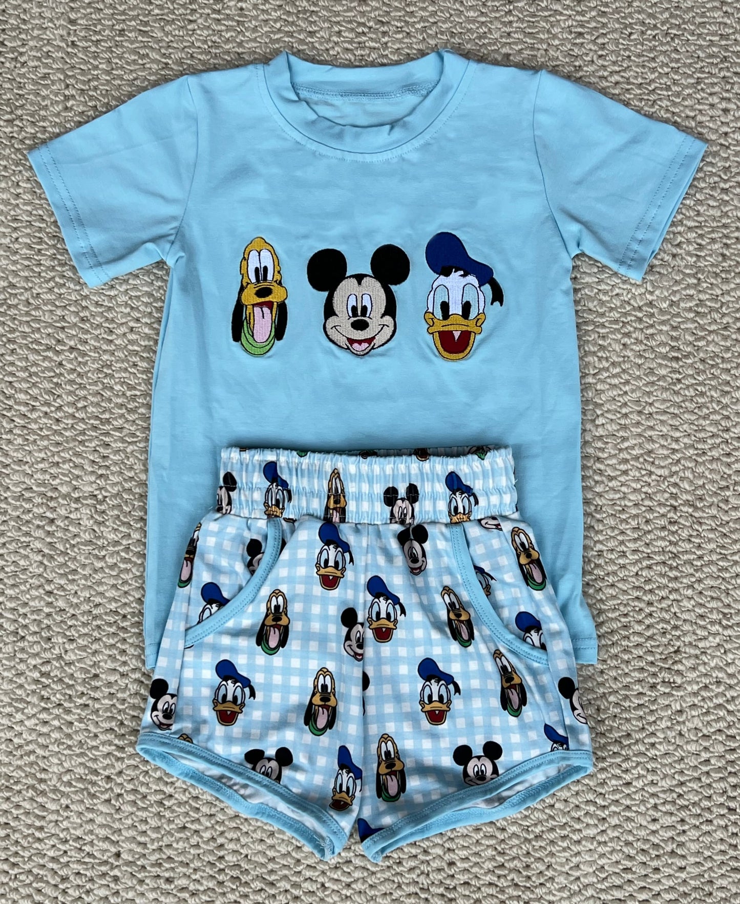 Character Trio Appliqué Boy Short Set