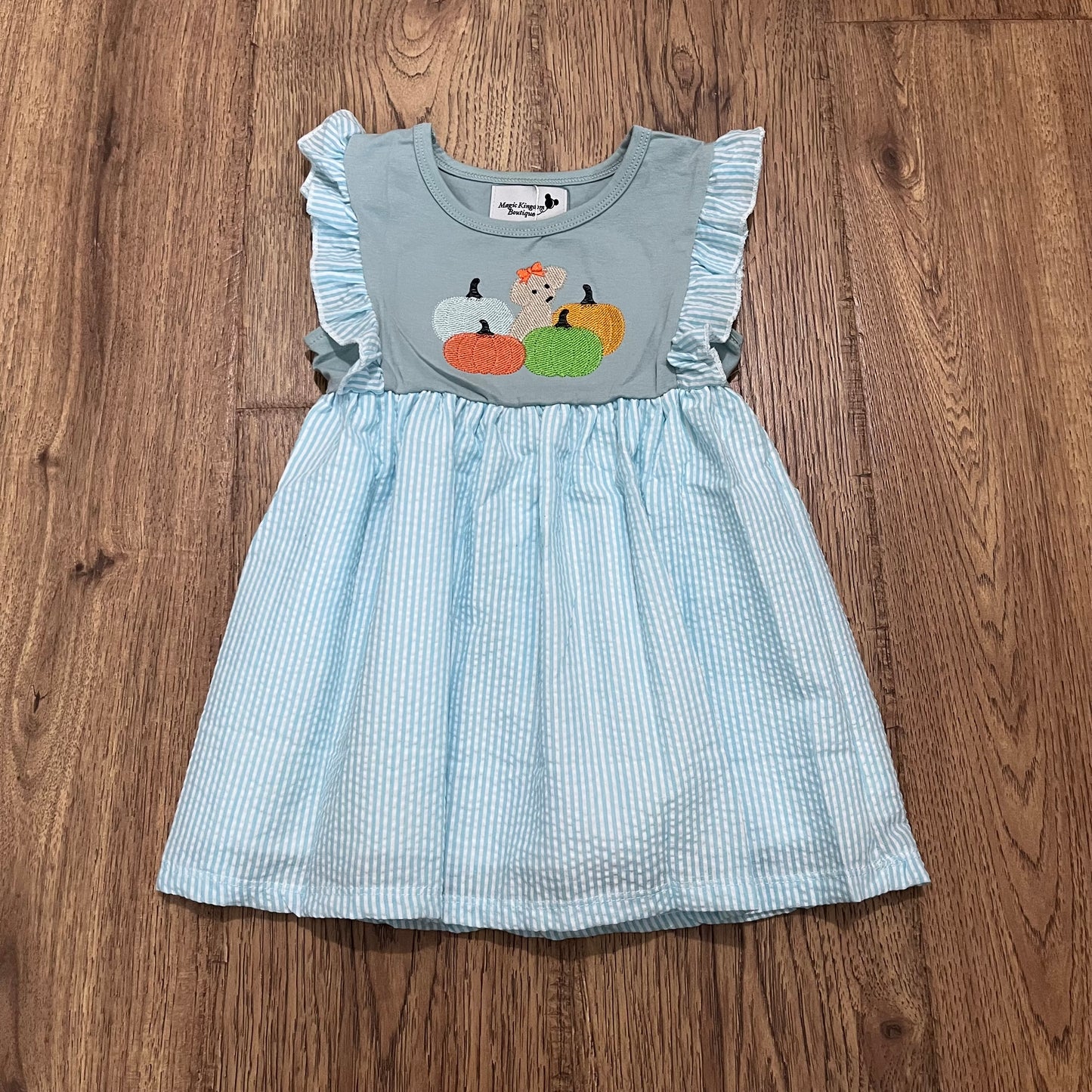 Puppy Pumpkin Appliqué Dress