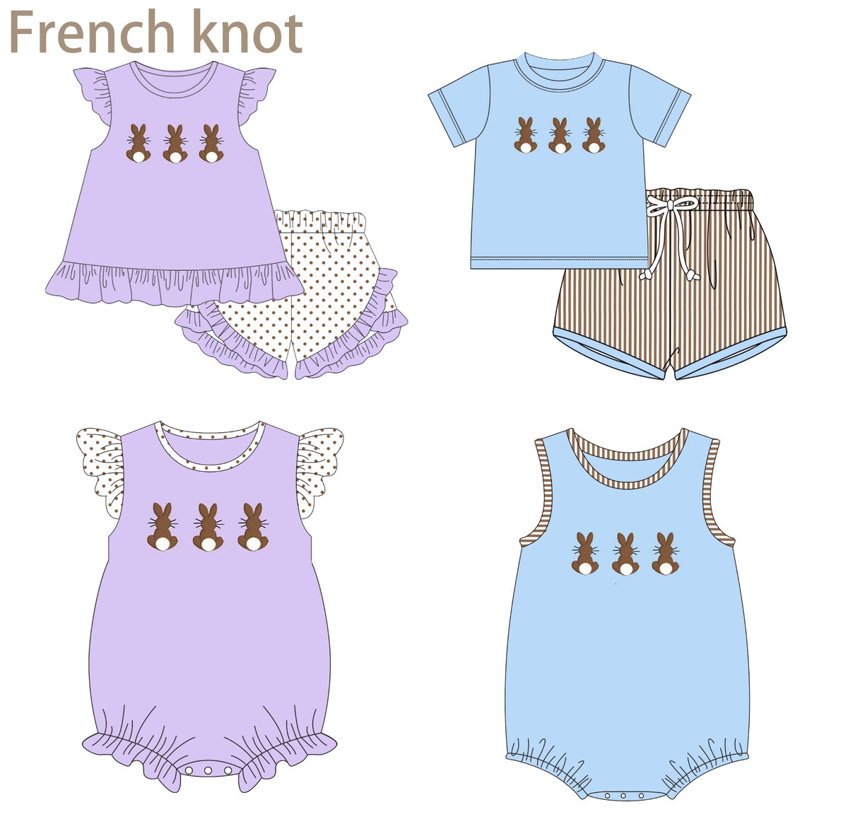 Brown Bunny French Knot Collection - ETA early March