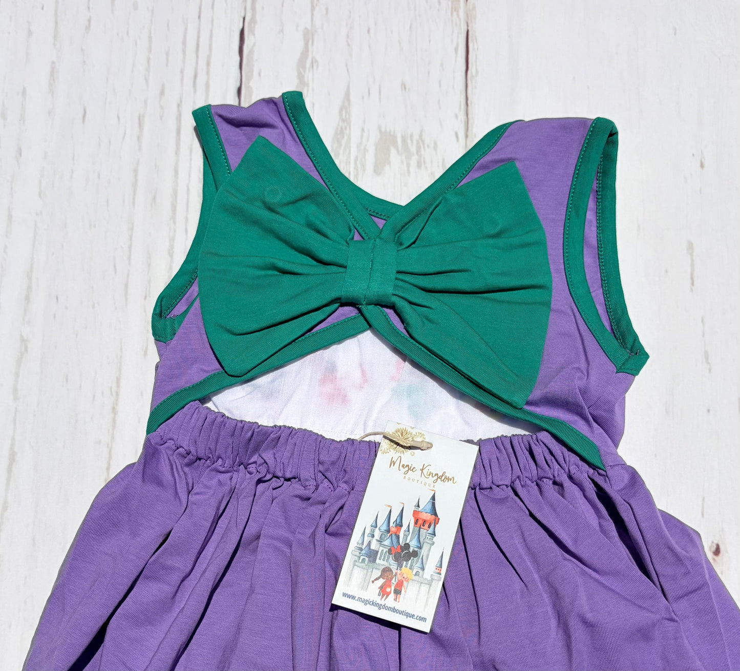 Little Mermaid Bow Back Smocked Dress PO58