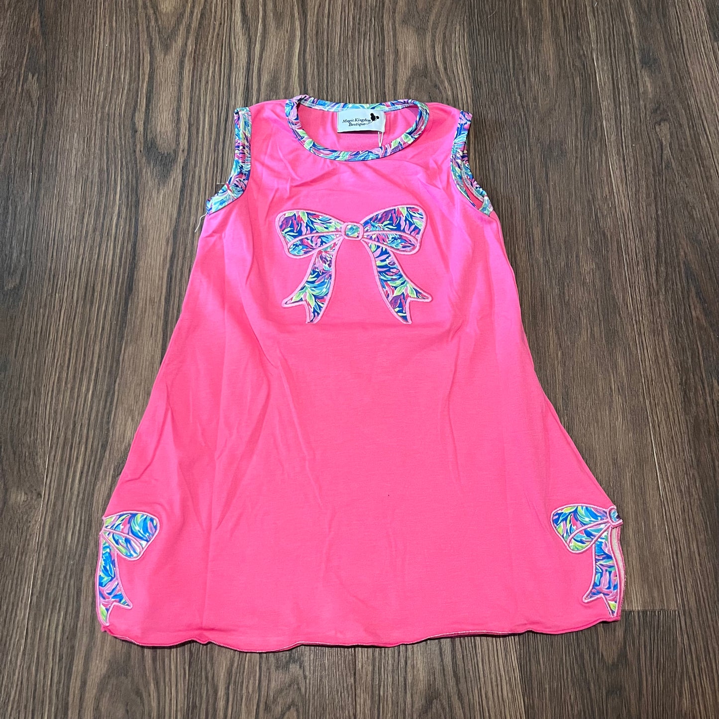 Tropical Floral Bows Appliqué Dress