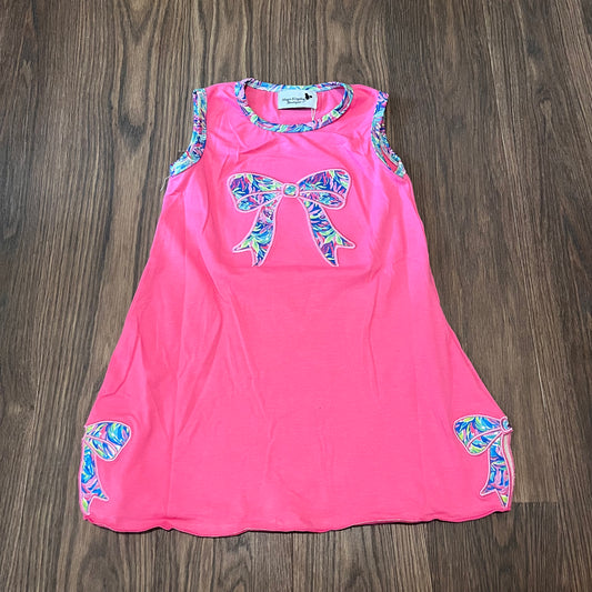 Tropical Floral Bows Appliqué Dress