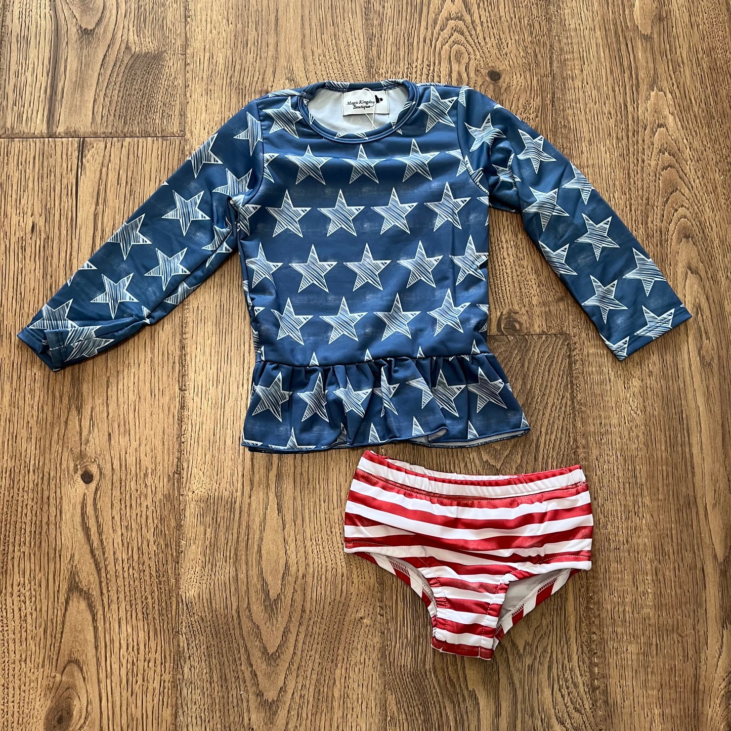 Patriotic Girl Rash Guard Set