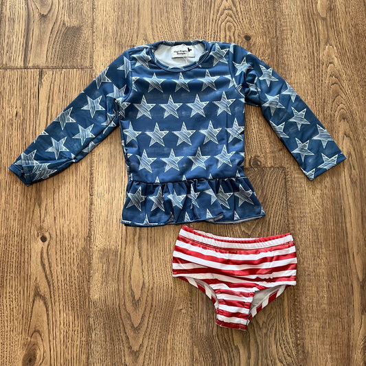 Patriotic Girl Rash Guard Set