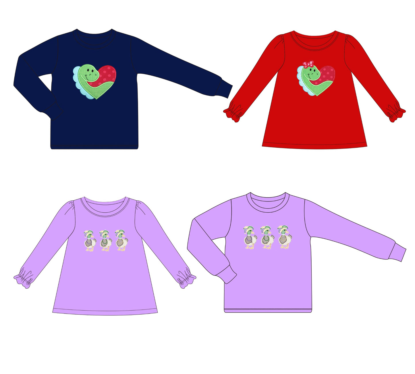 Valentines / Mardi Gras Embroidered Shirts - ETA mid December