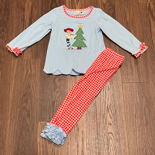 Woody Christmas Appliqué Girl Set