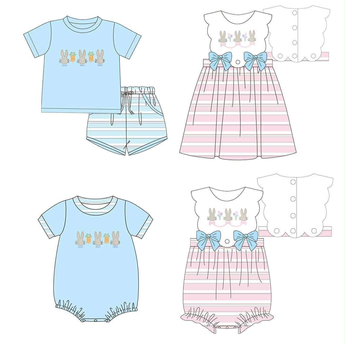 Stripes and Bunny Embroidered Collection - ETA late February