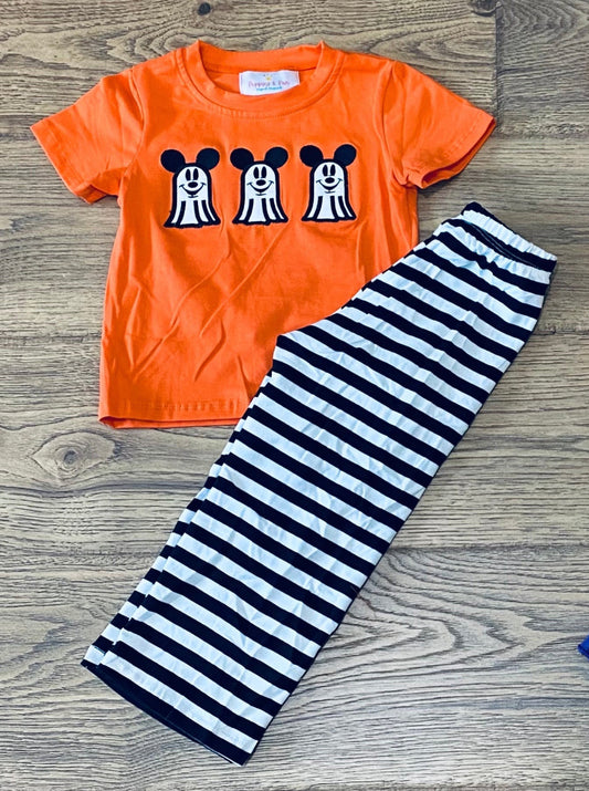 Ghost Mouse Appliqué Boy Set