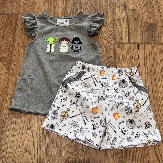 Force Be With You Appliqué Girl Set