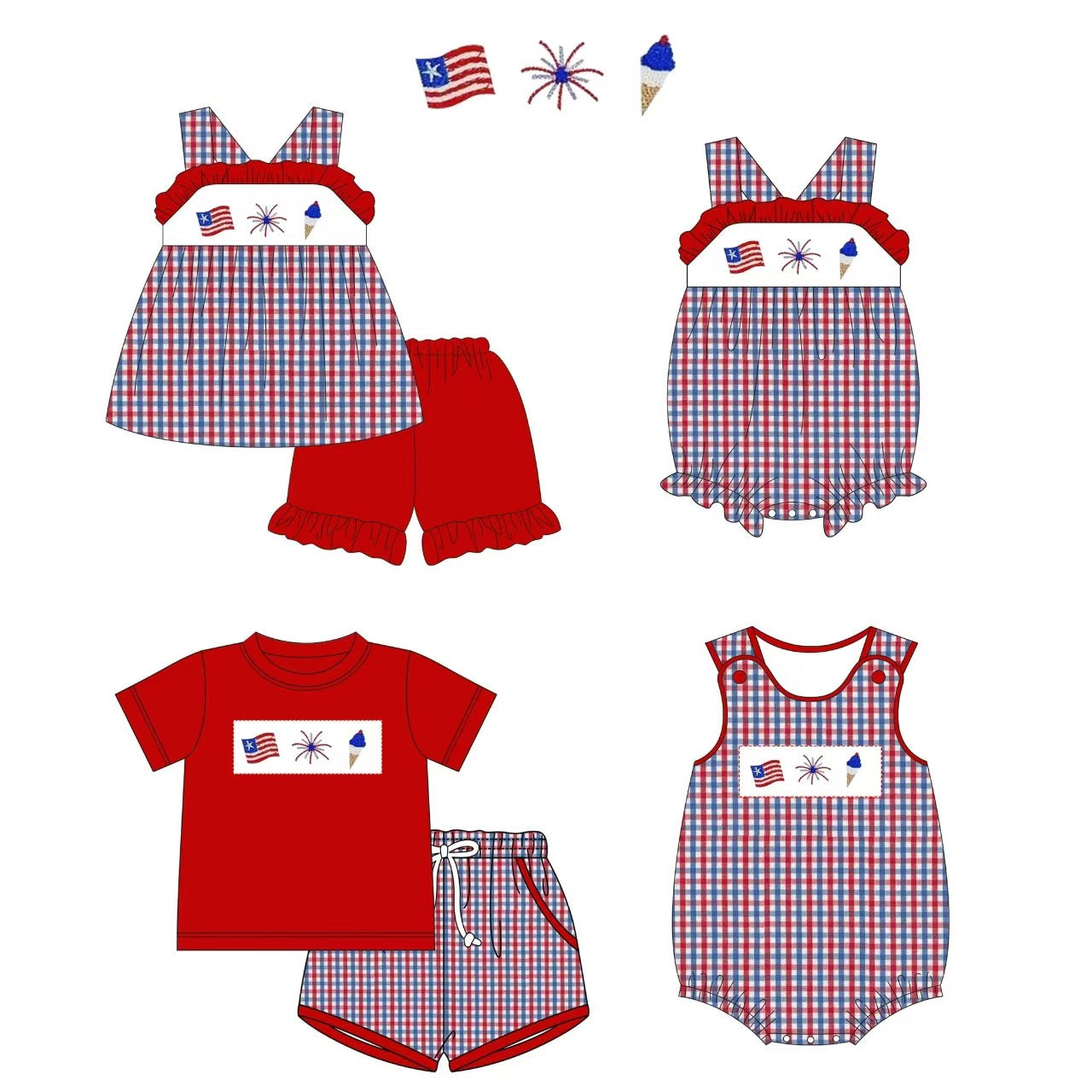 Flag, Firework & Ice Cream Applique Collection - ETA early June