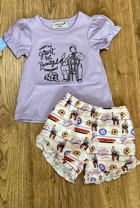 Great, Big, Beautiful Tomorrow Appliqué Girl Short Set