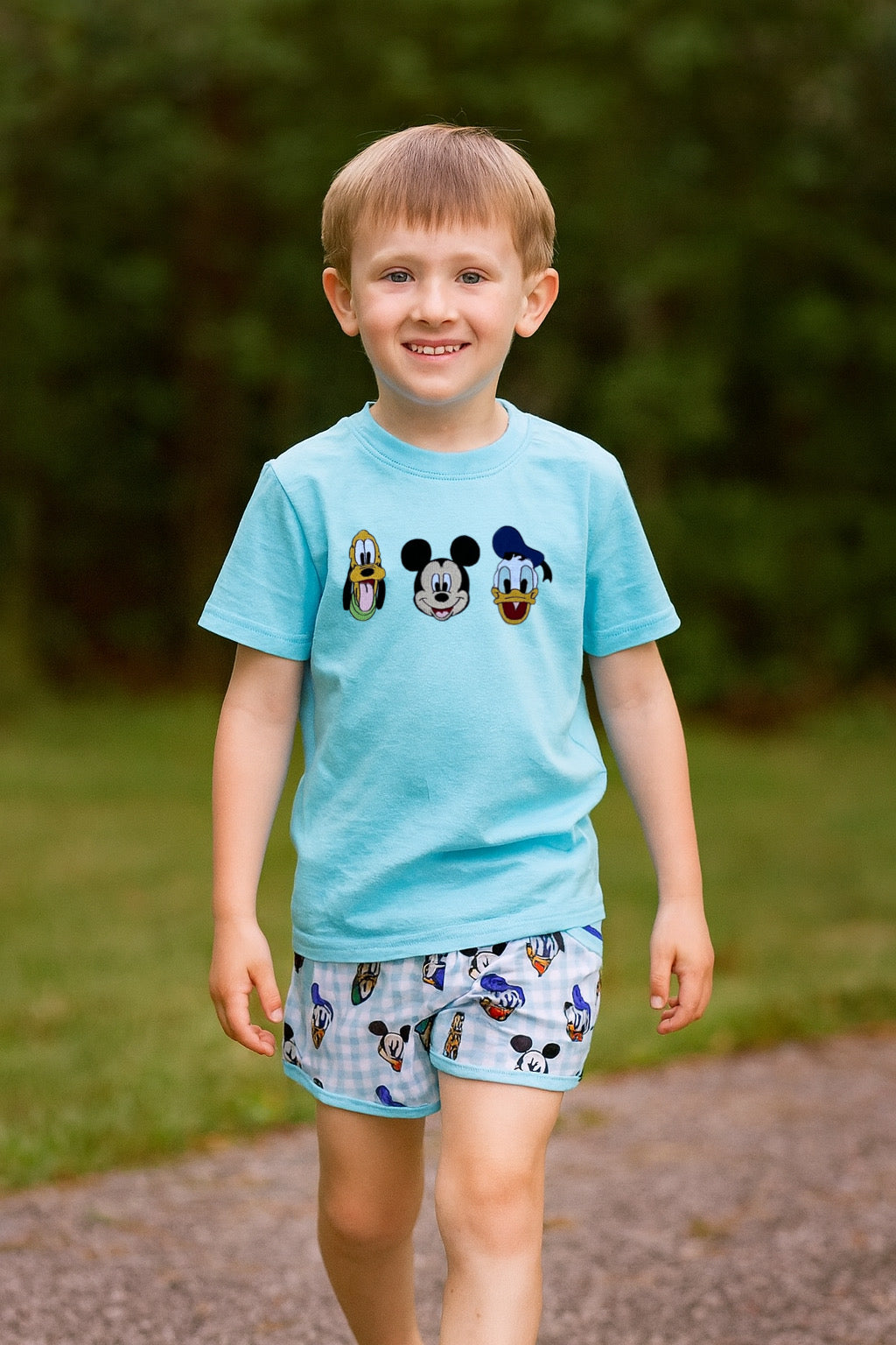 Character Trio Appliqué Boy Short Set