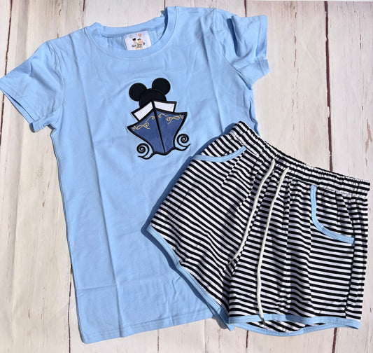 Mouse Cruise Appliqué Boy Set