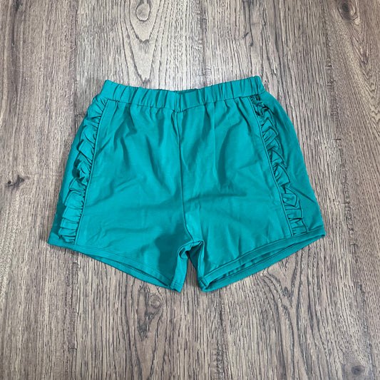 Green Ruffle Knit Girl Shorts