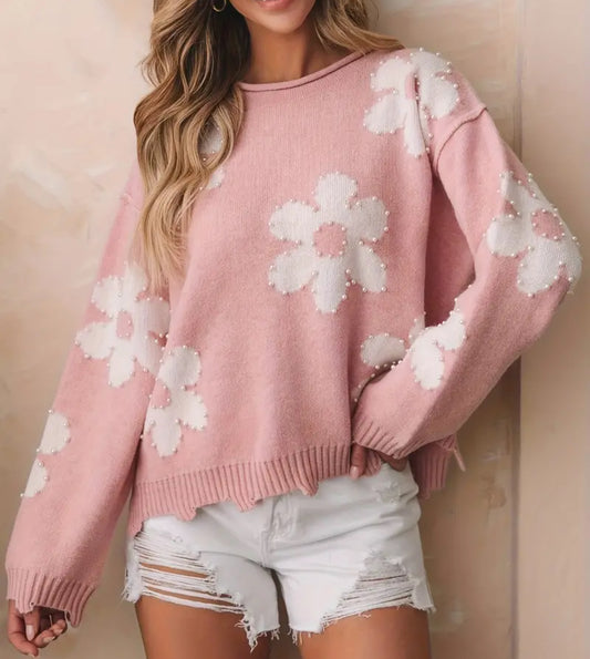 Pearl Flower Sweater