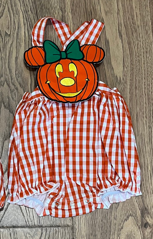 Pumpkin Mouse Appliqué Girl Bubble