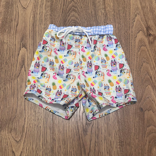 Blue Dog Summer Swim Trunks