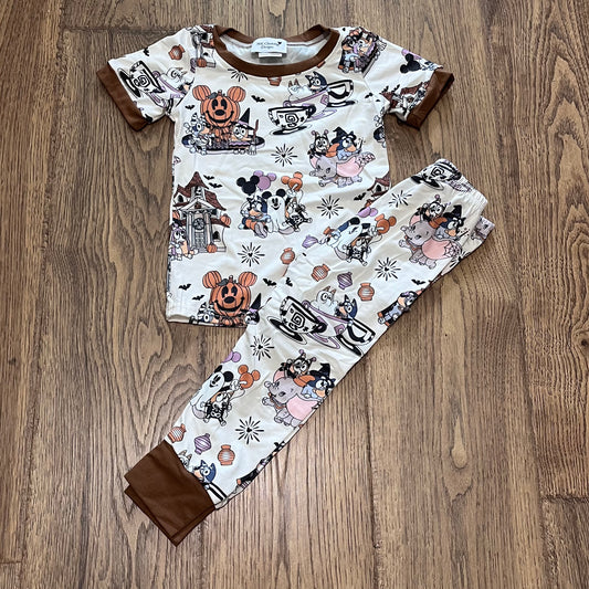 Heeler Halloween Boy Pajamas (Brown Cuffs)