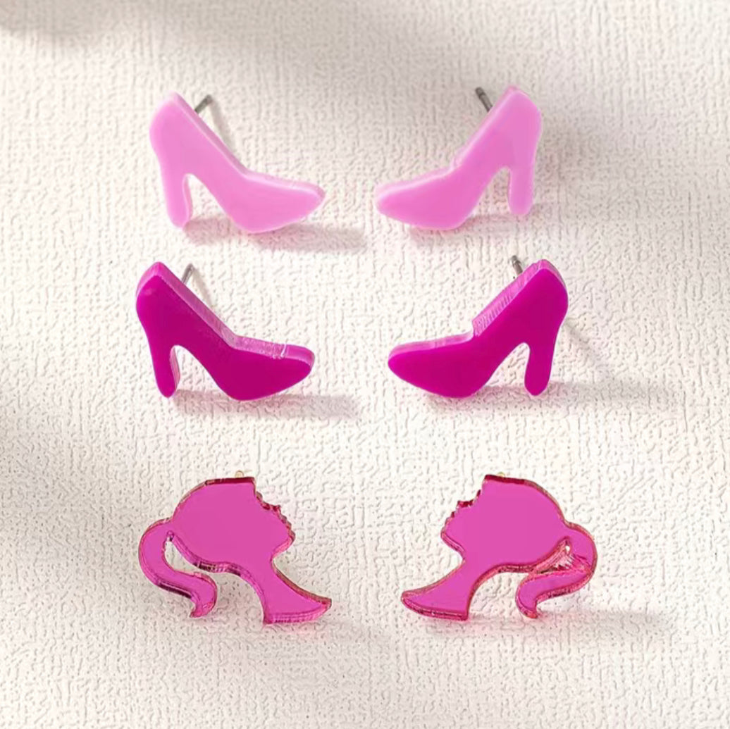 Barbie Earrings Trio