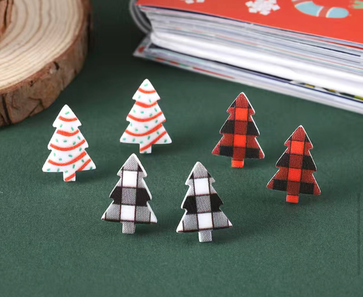 Christmas Trees Earrings Trio