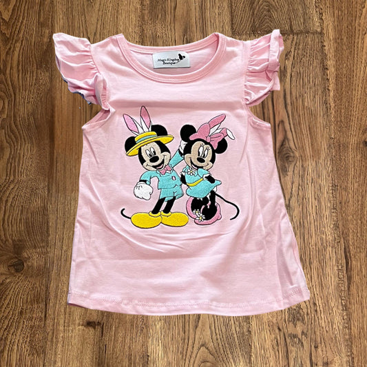Mouse Easter Embroidered Girl Shirt