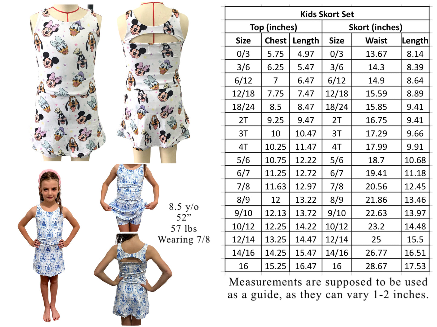 Animal Kingdom Athletic Skort Sets