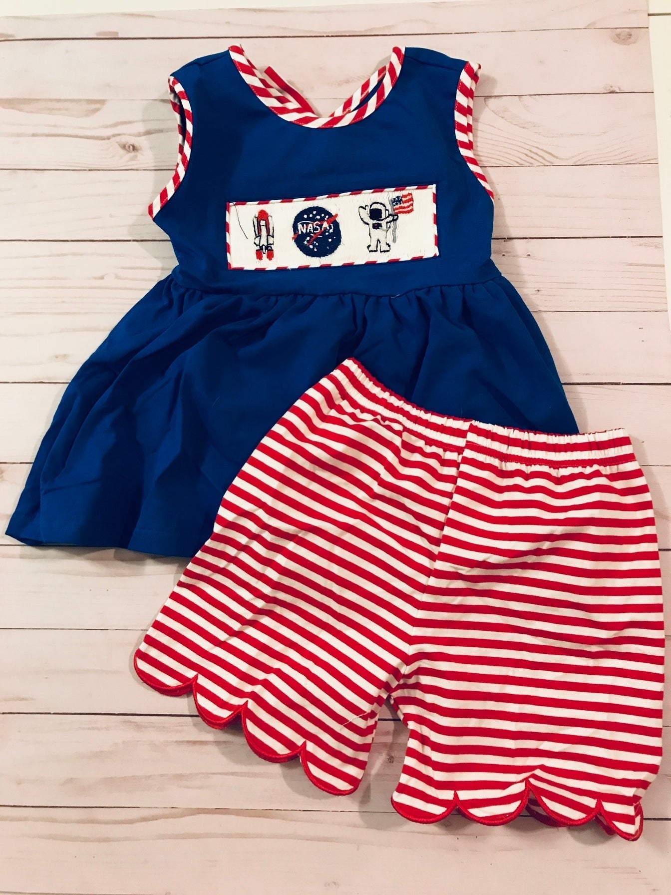 NASA Smocked Girl Short Set PO46