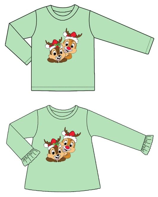 Chipmunks Christmas Appliqué Shirts - ETA mid October