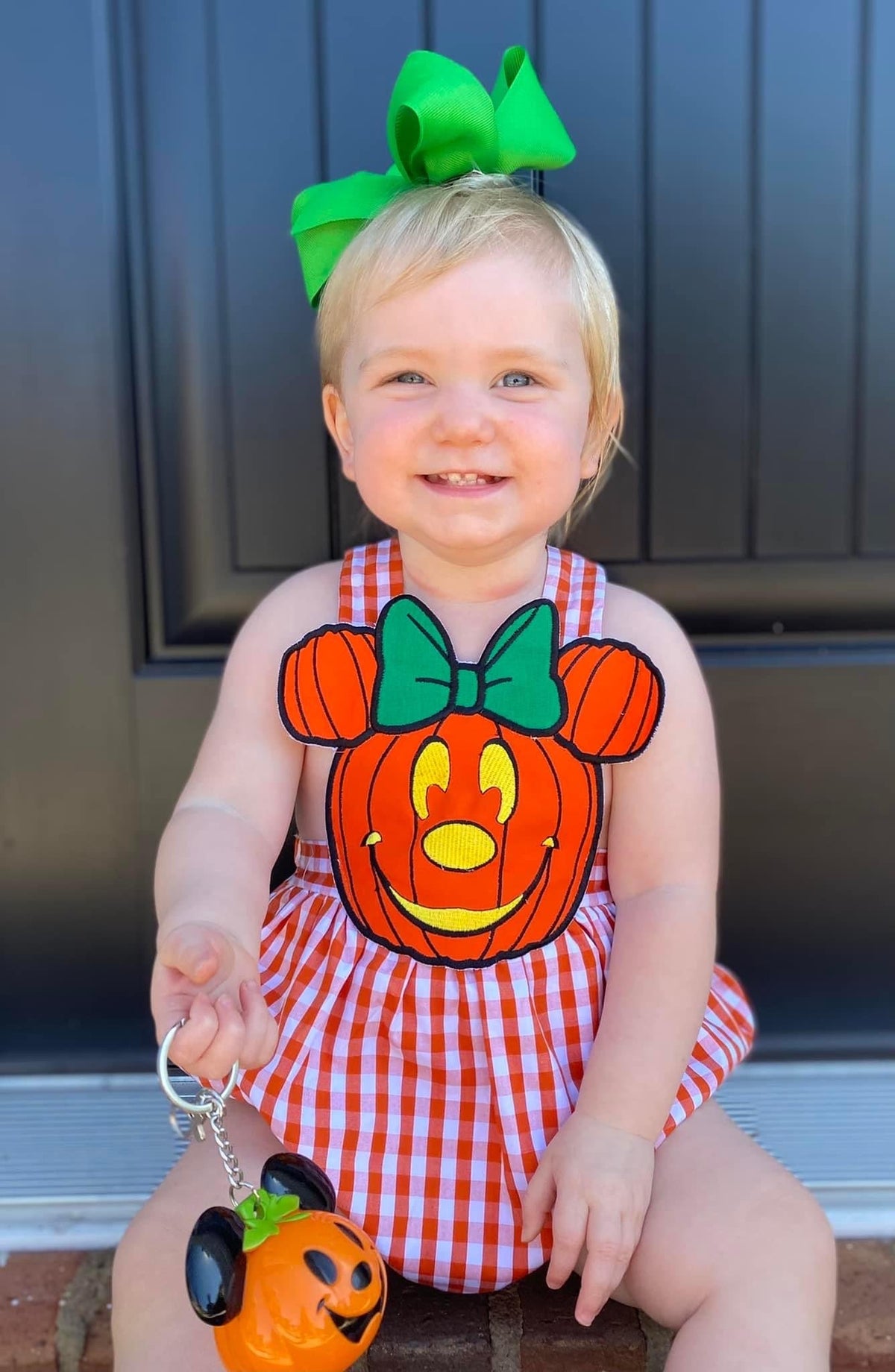 Pumpkin Mouse Appliqué Girl Bubble