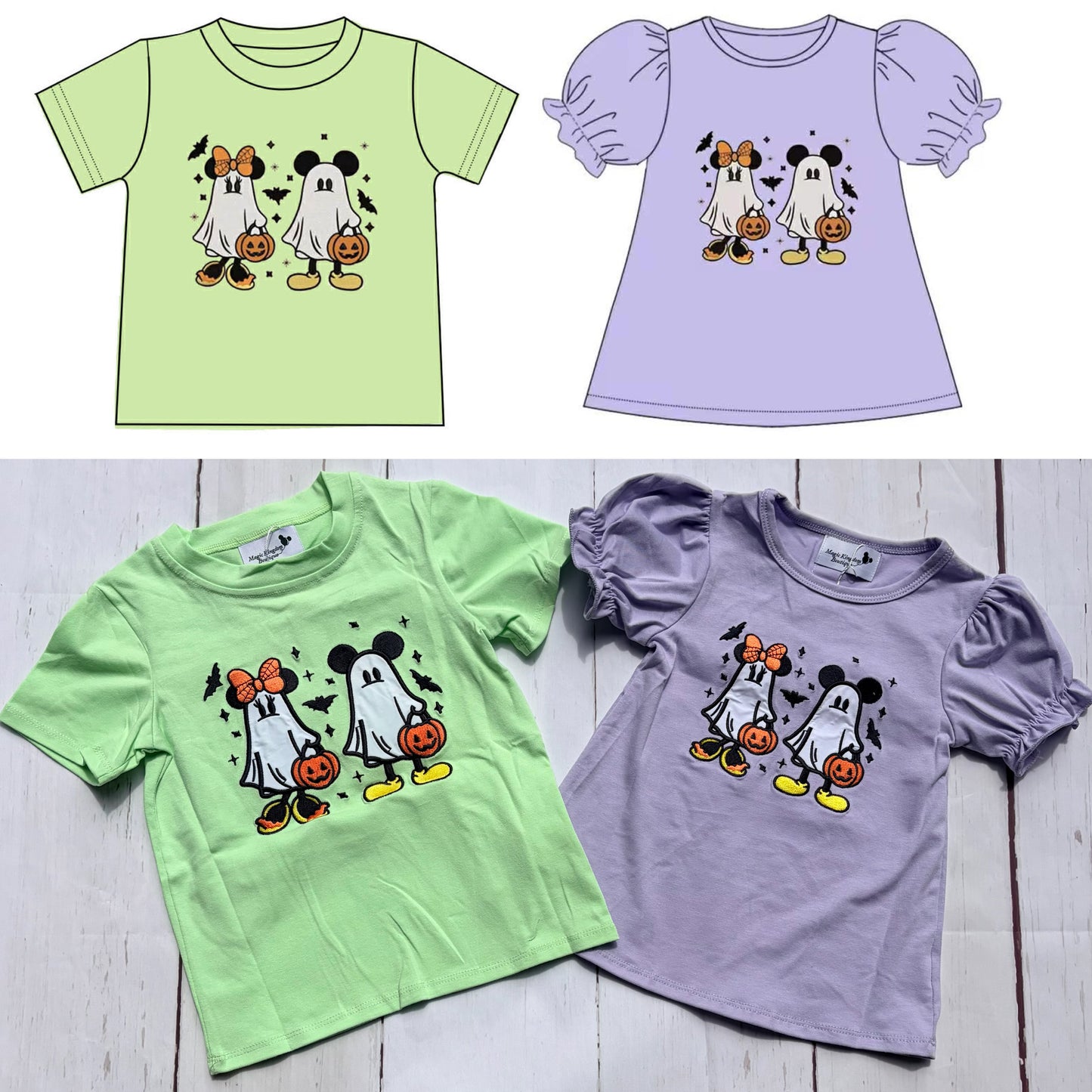 Ghost Mouse Embroidered Shirts - ETA late August