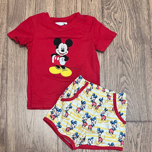 Red Mouse Appliqué Boy Set