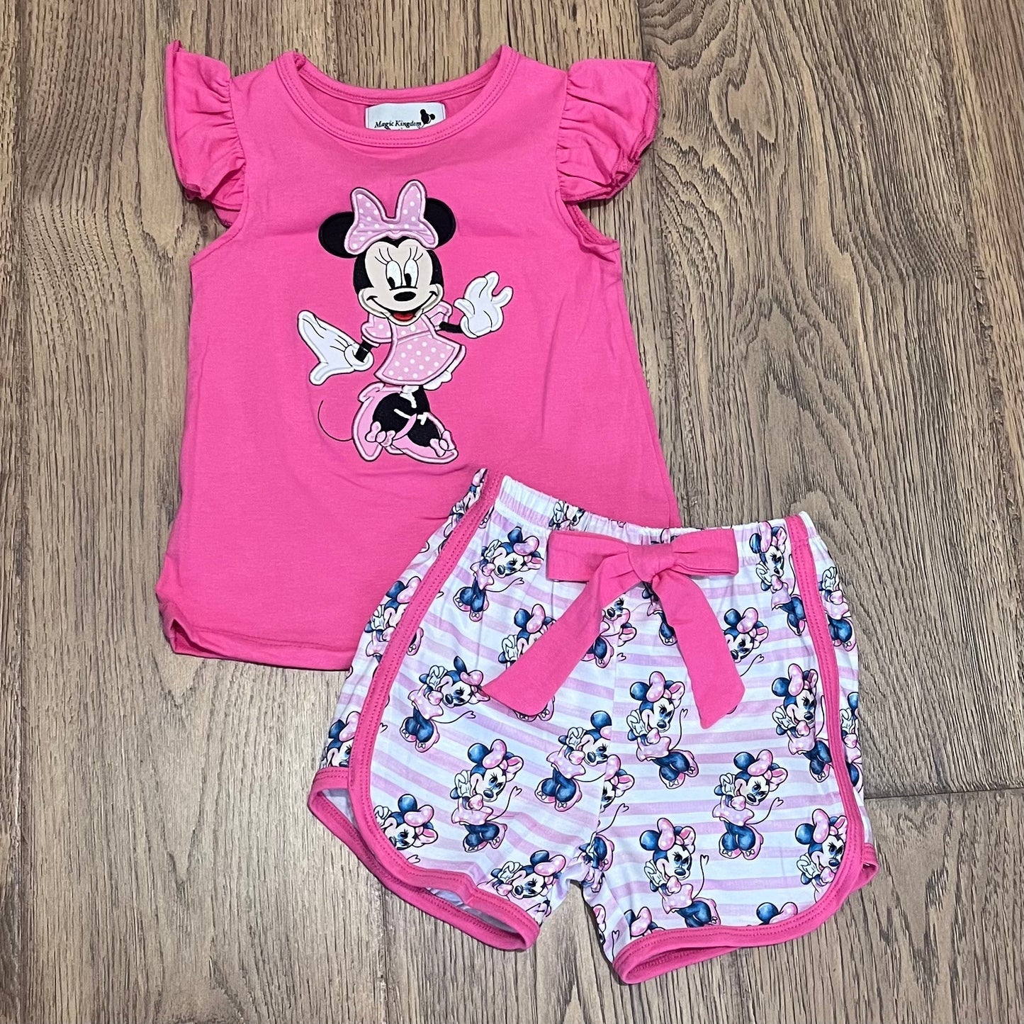 Pink Mouse Appliqué Girl Set