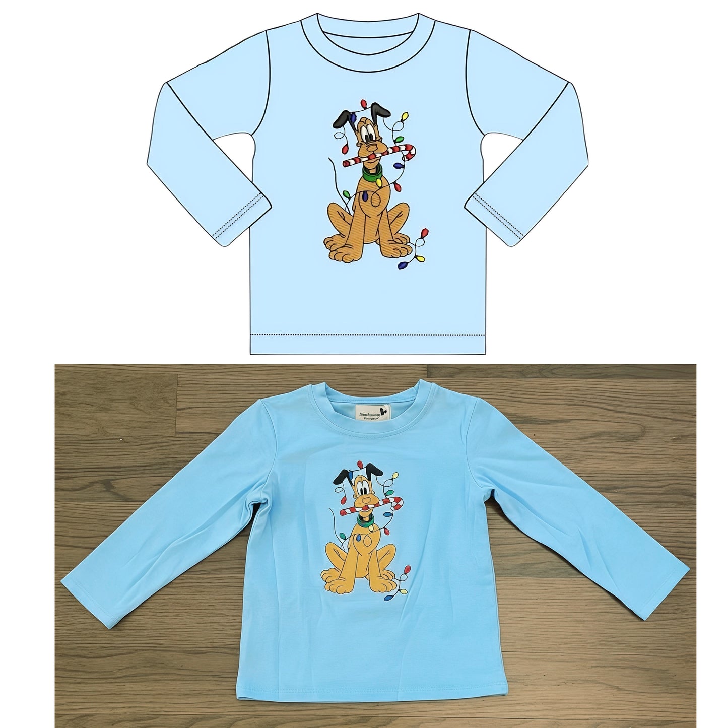Pluto Christmas Embroidered Shirt - ETA late September