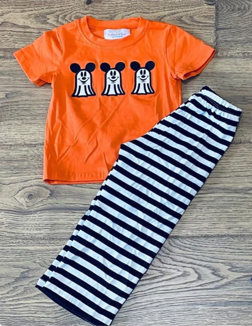 Ghost Mouse Trio Appliqué Boy Set