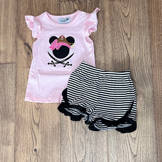 Pirate Mouse Appliqué Girl Set