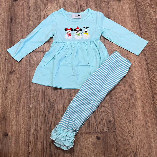 Snow Characters Appliqué Girl Set