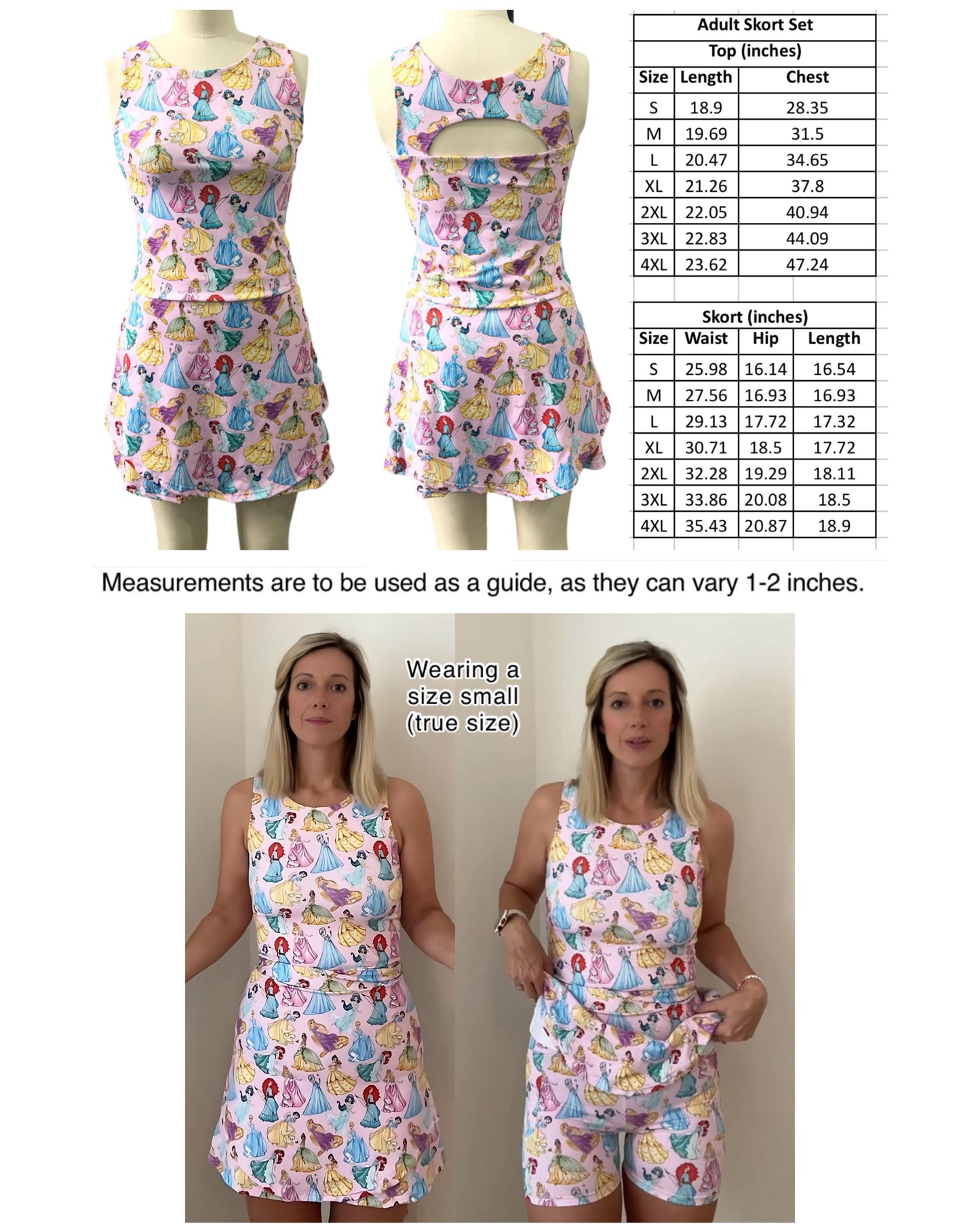 Princess Athletic Skort Sets