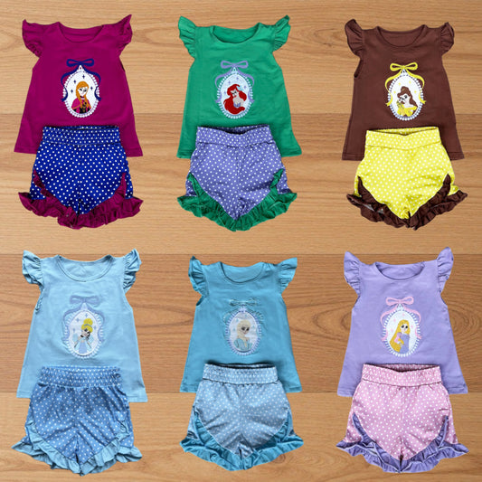 Princess Appliqué Short Sets