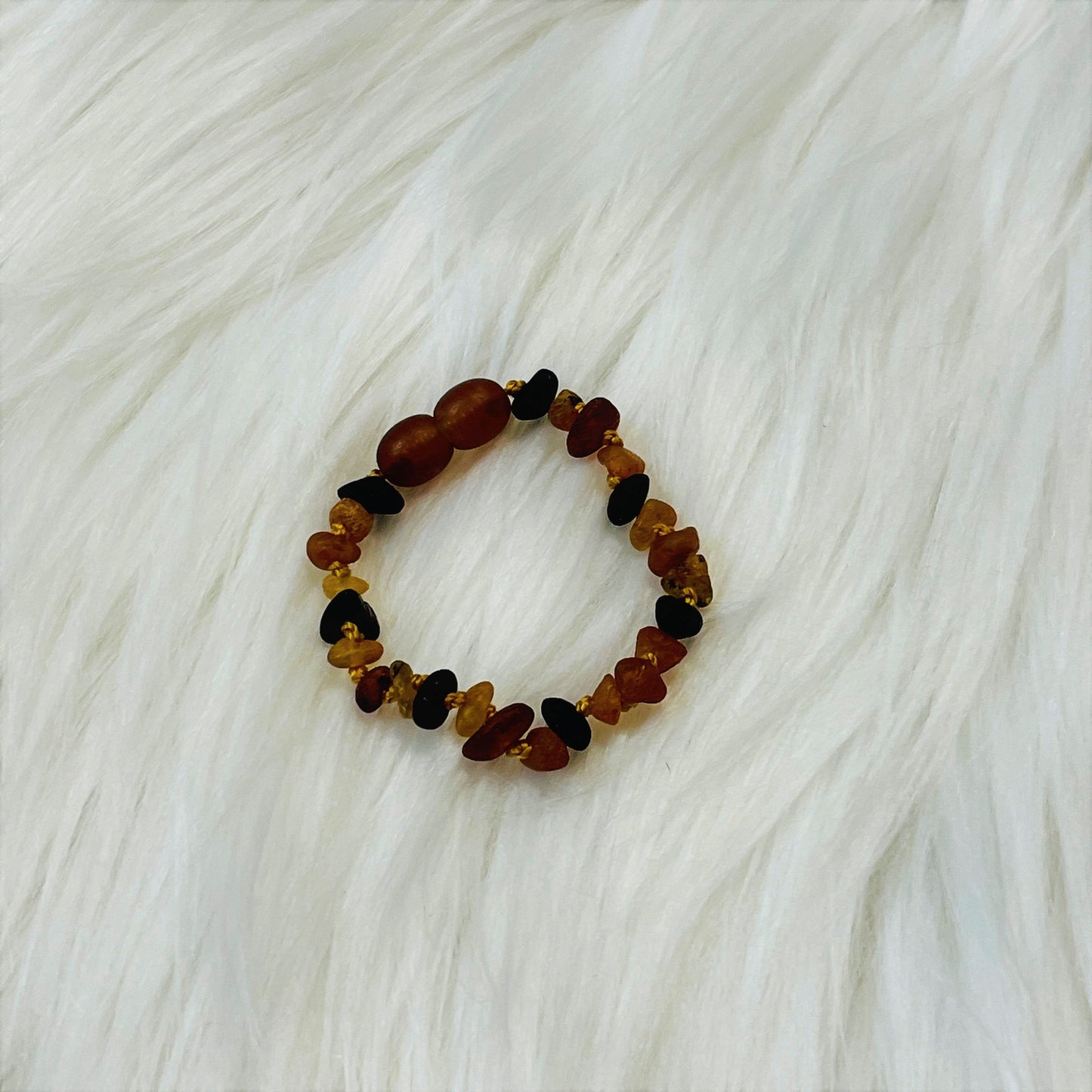 Authentic Lithuanian Baltic Amber Unpolished Multi Anklet - 4.5"