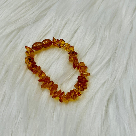 Authentic Lithuanian Baltic Amber Polished Honey Anklet - 5.5"