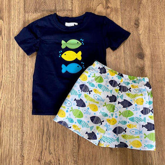 Fishes Appliqué Boy Set