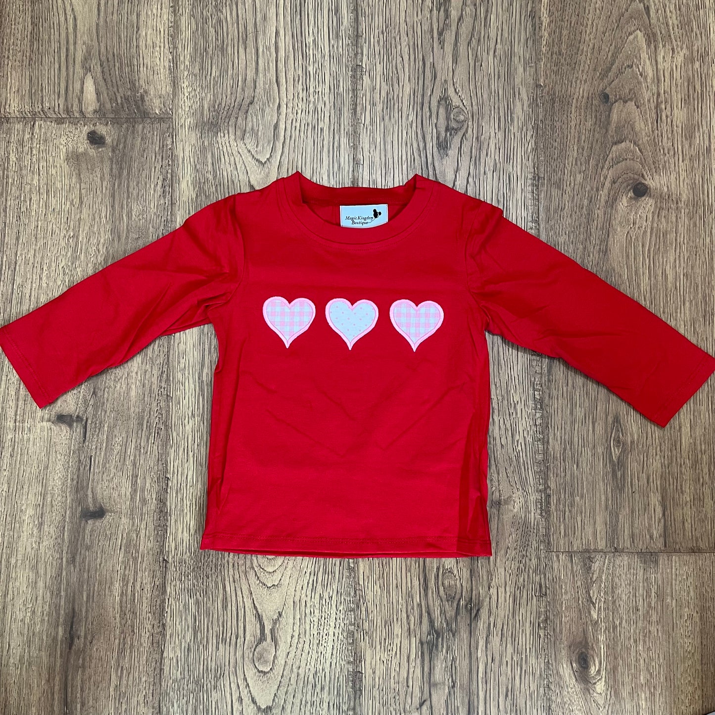 Heart Trio Appliqué Boy Shirt